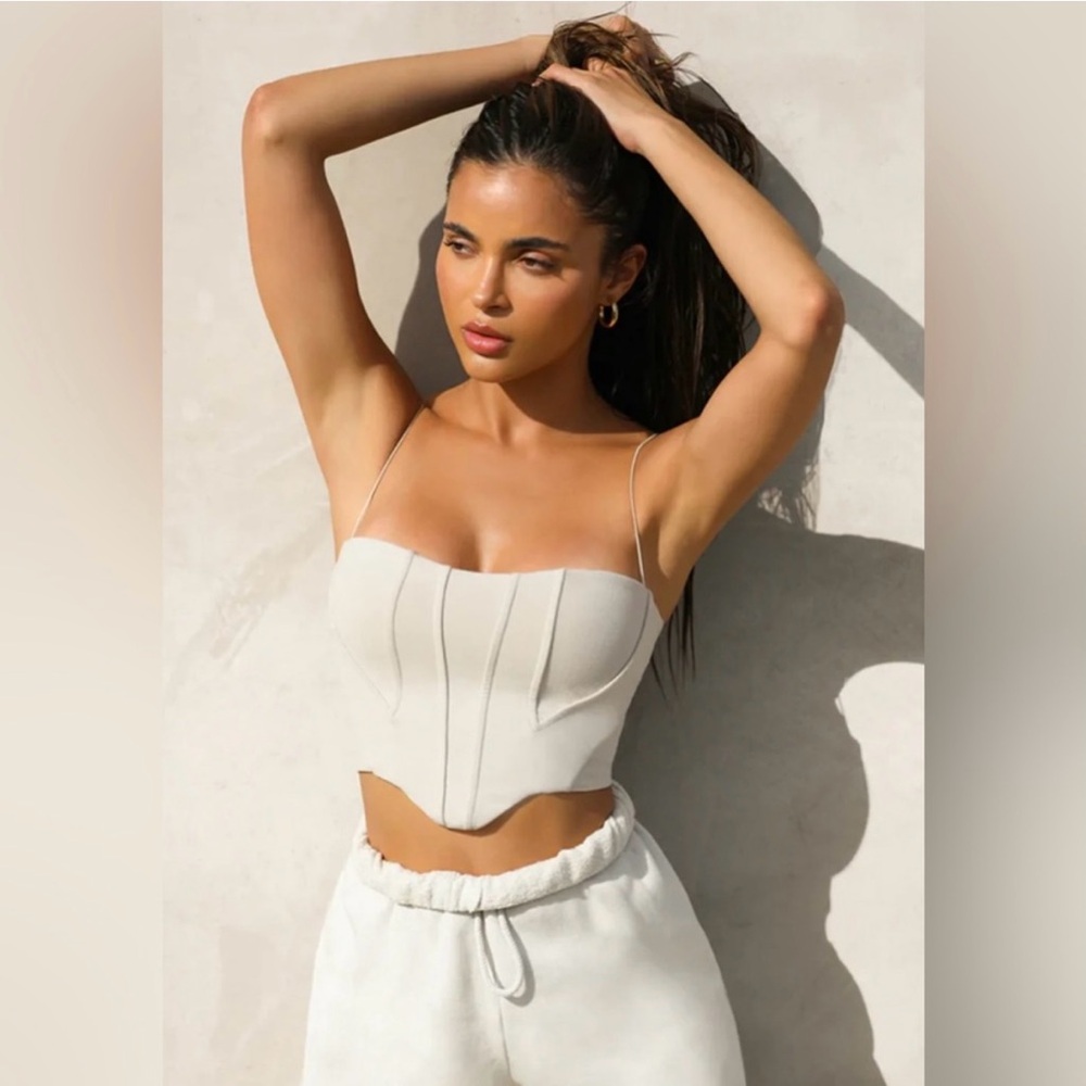Joah Brown Elegant Cream Corset Top